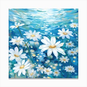 Daisies In The Water 7 Canvas Print