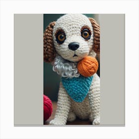 Crocheted Dog Canvas Print