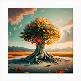 A Leafy Tree In The Middle Of Nowhere The Terri 1 Canvas Print