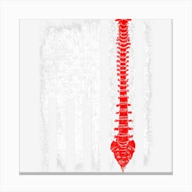 Chiropractor Distressed American Flag W Spine Canvas Print