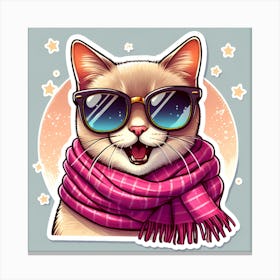 Cat With Sunglasses Canvas Print