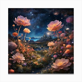 Lotus Flower paintings art print Canvas Print