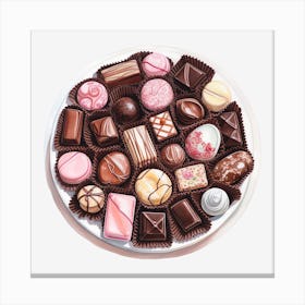 Chocolates On A Plate 12 Canvas Print