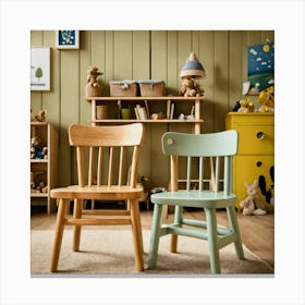 Kids Wood Store Style Wooden Windsor Kids Chairs (1) Canvas Print
