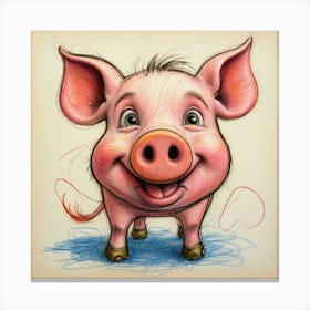 Pig Drawing 3 Canvas Print