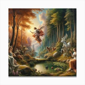 Angels In The Forest 2 Canvas Print