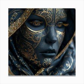Black And Gold Woman Canvas Print