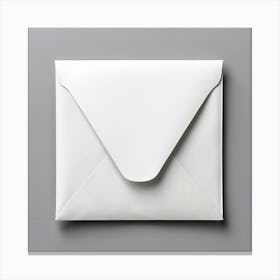 White Envelope Isolated On Gray Background Canvas Print