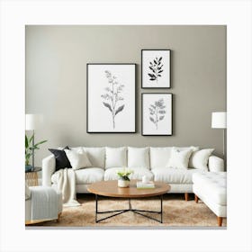 Grey And White Living Room Canvas Print