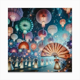 Lanterns In The Sky 1 Canvas Print