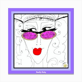 the color purple-Really Ruby POP QUEEN by Jessica Stockwell Canvas Print