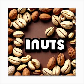 Nuts On A Brown Background 4 Canvas Print