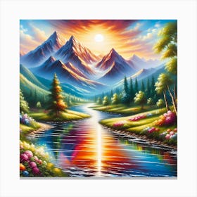 Sunset In The Mountains 15 Canvas Print