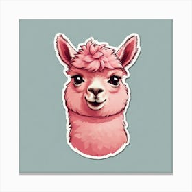 Llama Sticker Canvas Print