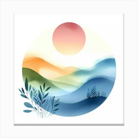 Watercolor Landscape Painting 58 Canvas Print