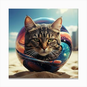 Cat In A Ball Canvas Print