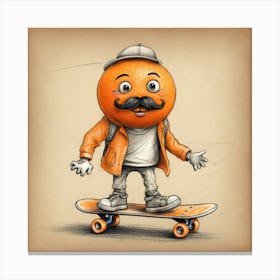 Orange Skateboarder 2 Canvas Print