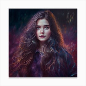 Girl With Long Hair 2 Canvas Print