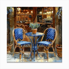 Cafe Table And Chairs Canvas Print