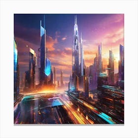 Futuristic City 96 Canvas Print