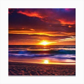 Sunset On The Beach 189 Canvas Print