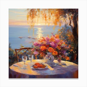 Sunset At The Table Canvas Print