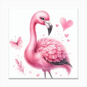 Valentine's day, Flamingo 1 Canvas Print