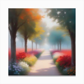 Path Of Flowers Canvas Print