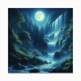 Waterfall In The Forest 51 Canvas Print