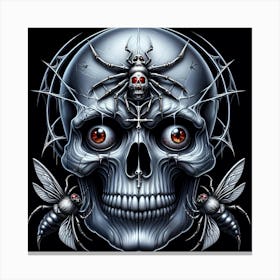 Skull With Spiders Canvas Print