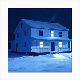 House In The Snow 2 Canvas Print