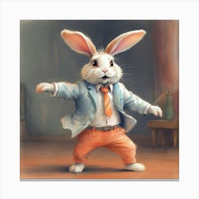 Rabbit In A Suit 4 Canvas Print