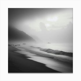 Black And White Beach Scene Canvas Print