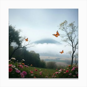 Butterflies In The Mist Canvas Print