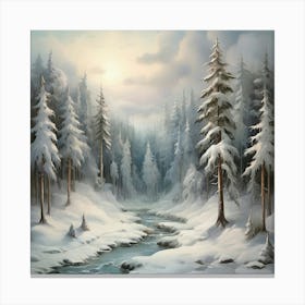 Winter Forest Art Print 3 Canvas Print