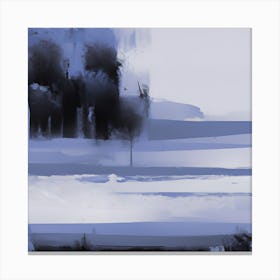 Blue Expressive Landscape Canvas Print