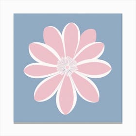 A White And Pink Flower In Minimalist Style Square Composition 528 Canvas Print