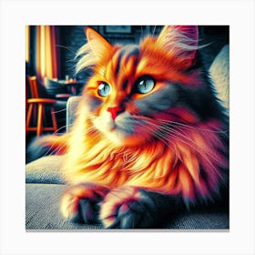 Feline Creative Cat Illustration 74 1 Canvas Print