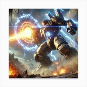 A Dynamic Scene Showing Gargantor, The Iron Jugger Canvas Print