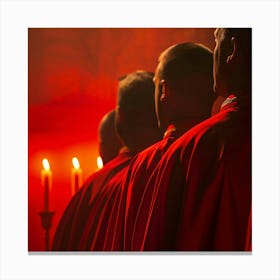 Lit Candles In A Church 4 Canvas Print