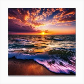 Sunset At The Beach 262 Canvas Print