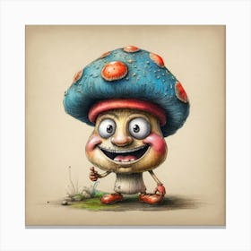 Mushroom - Digital Art Canvas Print