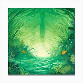 Green Sea Art Print Canvas Print