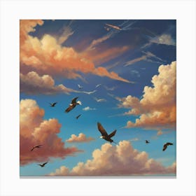 Eagles In The Sky Canvas Print