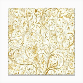 Gold Floral Wallpaper Canvas Print