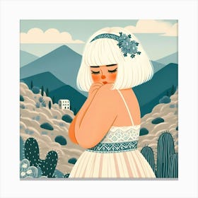 Cactus Girl Canvas Print