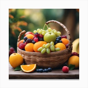 Fruitful Splendor: An Exotic Ensemble Canvas Print