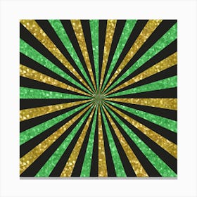 Gold Glitter Sunburst Background 04 Canvas Print