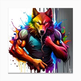 Colorful Wolf 1 Canvas Print