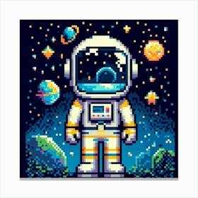 Astronaut Pixel Art Canvas Print